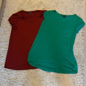 Cable & Gauge tops. Green and rust colored.